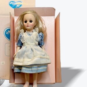 Vintage Ginny Doll‎ Vogue 1983 Blonde Hair Blue Dress in Original Box